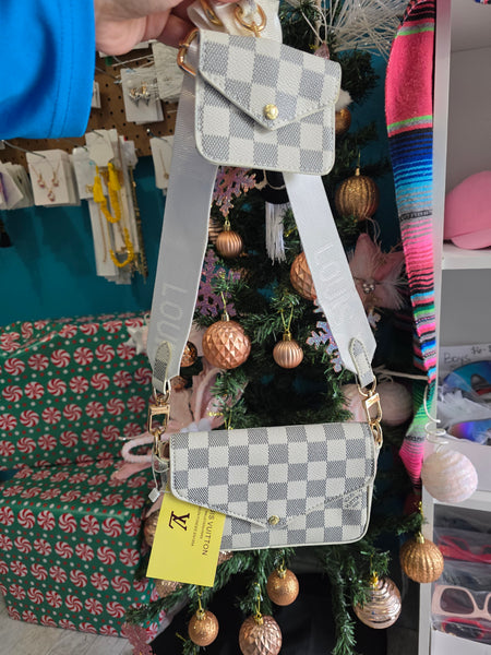 Lou Squares mini poche crossbody bag with coin pouch NO BOX