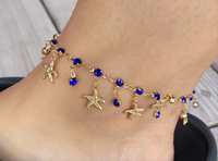 14k plated starfish charmed anklet