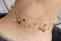 14k plated luna charm anklet