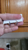 Crystal 14k plated huggies