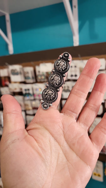 Western one size coin ring