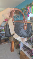 Lou two tone handbag with crossbody sport strap & coin pouch