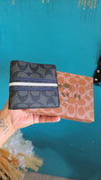 Co mens monogram black stripes wallet with box