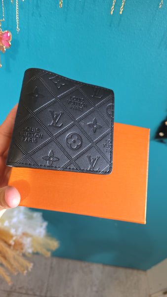 Mens Lou black monogram wallet with box