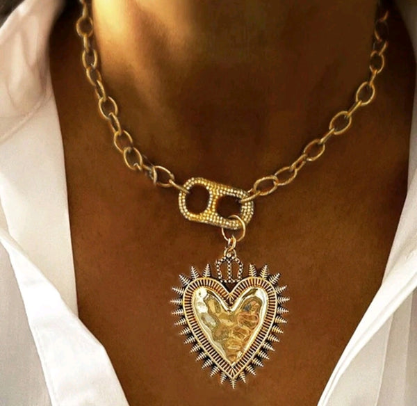Herm 18k plated heart necklace