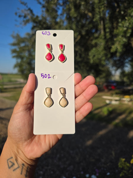 14k plated Ks oil painted small drops #502 #503