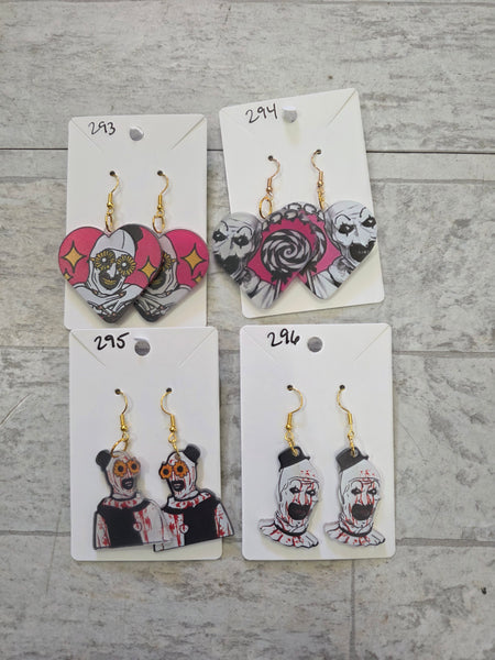 Clown acrylic dangels #293, 294, 295, 296