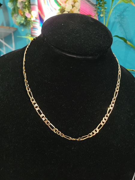 Figaro 14k diamond cut necklace 20'