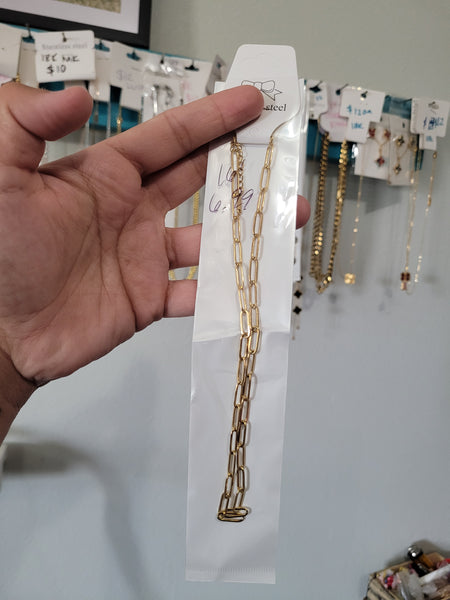 18k plated paperclip necklace