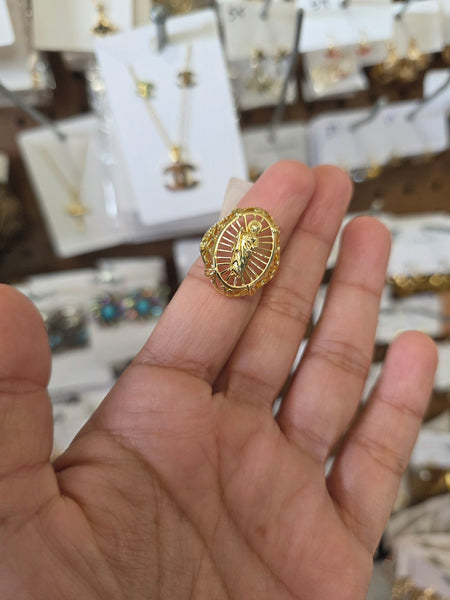 14k plated ONE SIZE san judas ring UNISEX