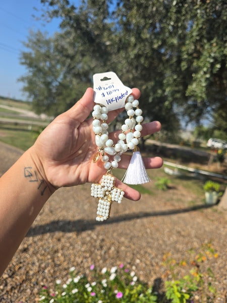 Cross bracelet 3pc set handmade #601