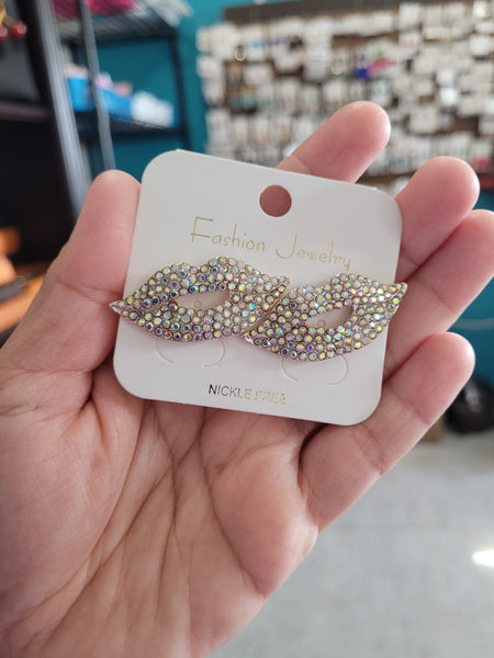 Crystal AB lip studs #38
