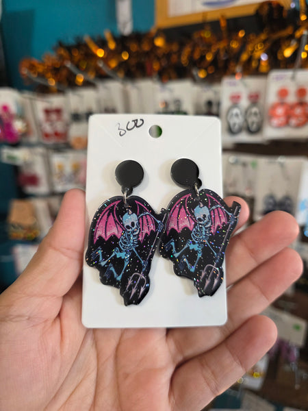 Skeleton glitter acrylic drops #300