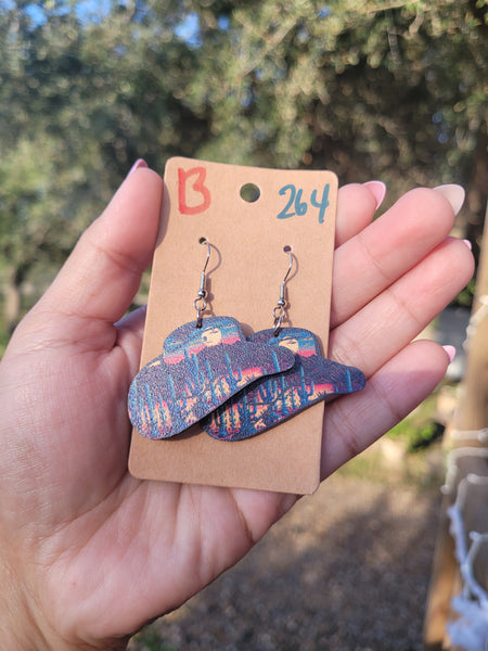Cowboy sombrero wood dangels #263 #264 #265 #266