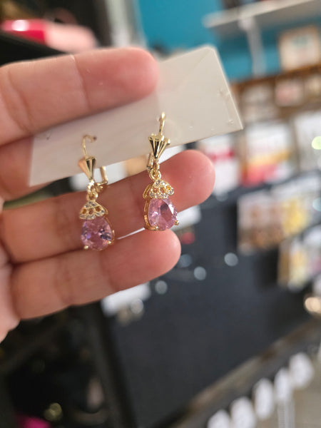 14k plated teardrop huggies #556