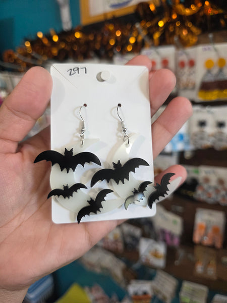 Glow in dark moon bats acrylic dangels #297
