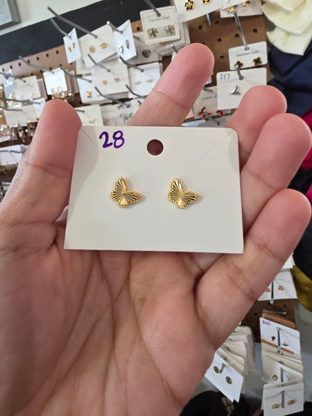 Vc 14k plated butterfly studs #28
