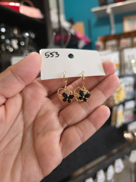 14k plated heart/butterfly huggies #553