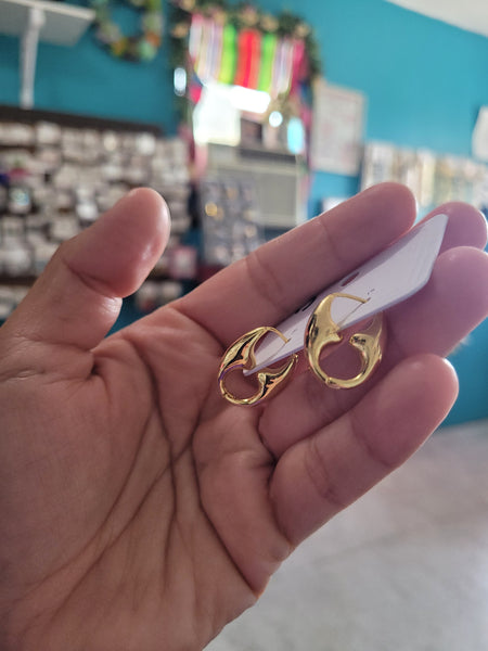 18k plated pignose huggies #43