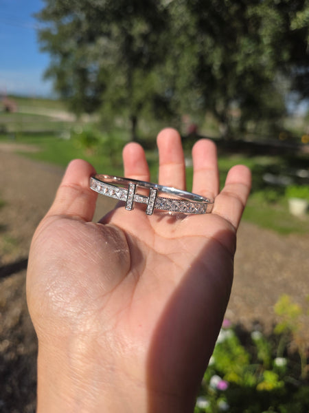 18k plated H bracelet SILVER