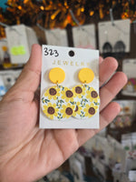 Sunflower polyclay round drops #323