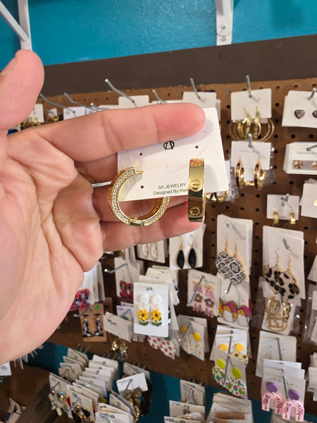 18k plated cart huggies