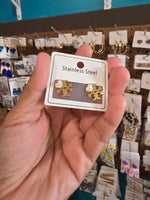 Tb heart 18k plated studs #35