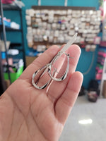 18k twist silver hoops #37