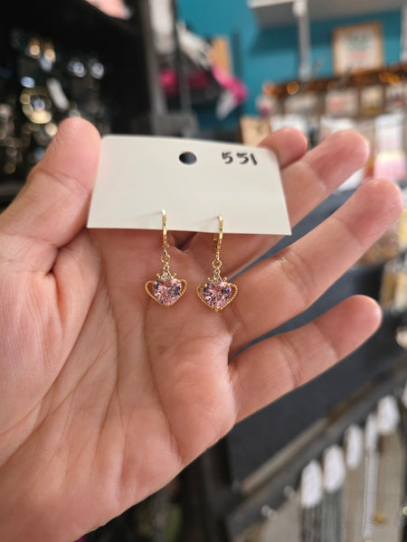 14k plated heart crown huggies #551