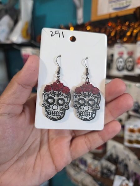 Sugar skull acrylic dangels #291