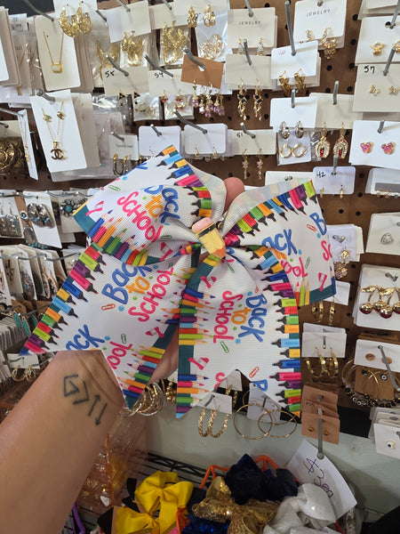 Back to school pencil bow