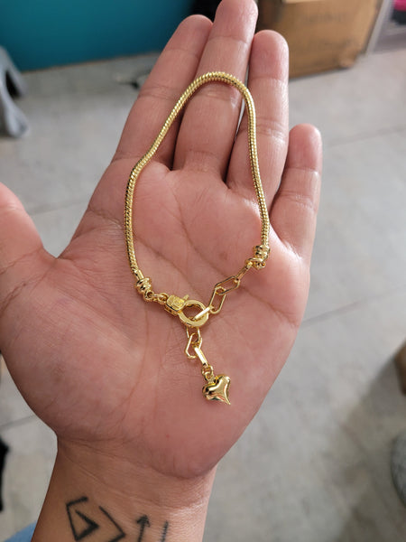 Pan 14k bracelet with extendor gold
