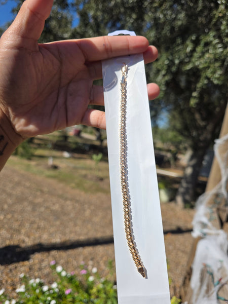 14k plated chino link bracelet unisex  #1022