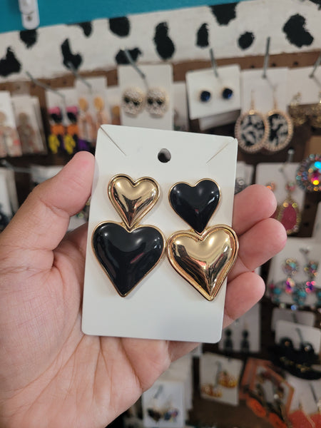 Heart two tone studs 138