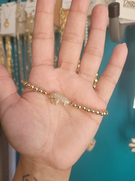 Elephant 14k gold plated adjustable bracelet
