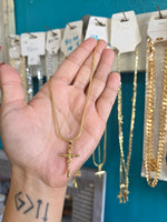 14k plated crucifix necklace #300