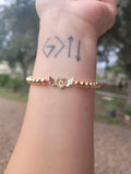 14k gold plated Virgen angel wings adjustable bracelet