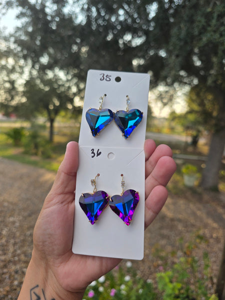 Crystal heart dangels #35 #36