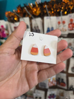 Candy corn polyclay studs #23