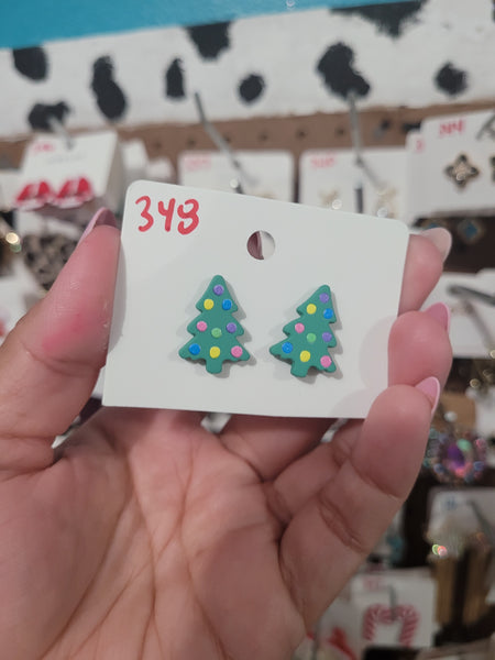 Christmas tree studs #348