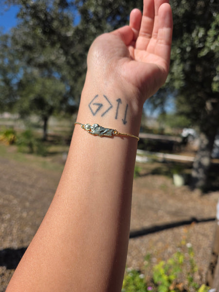 14k plated san judas pull string bracelet #1031