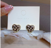 Leopard heart studs #6
